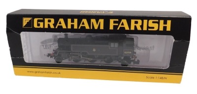 A Graham Farish N gauge BR standard class 3MT tank locomotive, 2-6-2 T, 82026, BR lined black Earl emblem, boxed.