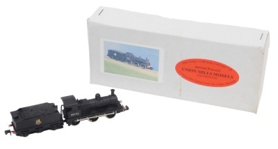 A Union Mills Models N gauge Class 2F locomotive, 0-6-0, 58153, BR black livery, boxed.