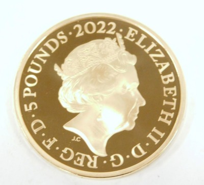 A Royal Mint Elizabeth II Commonwealth of Nations gold coin 2022, 7.80g, cased. - 2