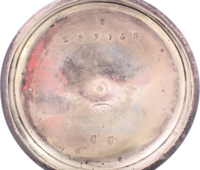 A silver cased pocket watch with white enamel dial, stamped The Express English Lever retailed by JG Greaves of Sheffield, Chester hallmarks, and a white metal pocket watch, retailed by Langdon Davis and Co Birmingham, Swiss made movement and case. (2) - 9