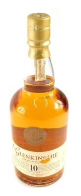 A bottle of Glenkinchie Edinburgh Lowland scotch whisky, aged ten years.