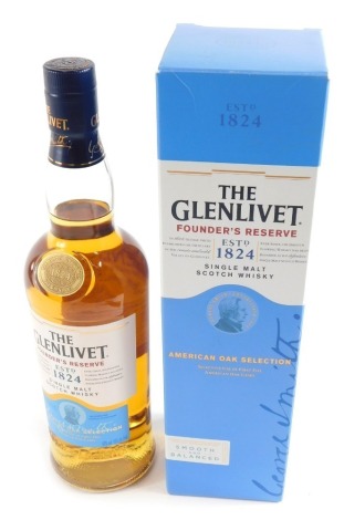 A bottle of The Glenlivet Founders Reserve.