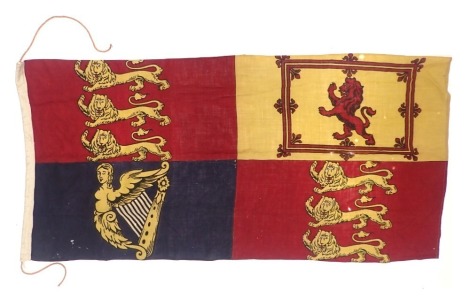 A Royal Standard flag, of four sectional design, 173cm x 83cm.