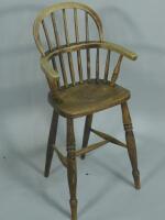 A mid 19thC child's Windsor high chair