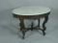 A Victorian oval centre table with marble top