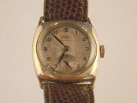 A gent's Tissot 1950s gold plated wristwatch.