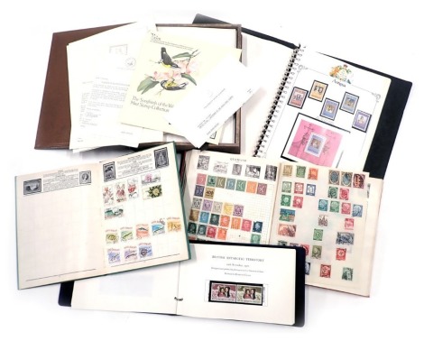 Philately. A collection of world stamps, comprising The 20th Anniversary of the Coronation QEII stamp collection, Song Birds of the World Mint stamp collection, Strand stamp album, with postally worn stamps of the world, mainly QEII, Silver Wedding 1972 s