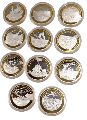 A group of Windsor Mint Defining Moments of WWII collectors coins, enclosing twelve coins in presentation pack, with certificate, number 1048, boxed.