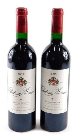 Two bottles of Chateau Musar 2005.