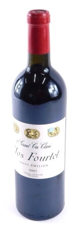 A bottle of Clos Fourtet Premier Grand Cru Classe Saint-Emilion 2005.