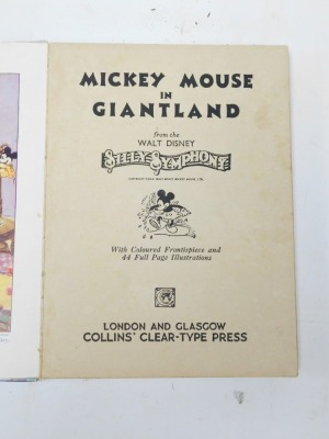 Mickey Mouse In Giantland, from The Walt Disney Symphony, published by Collins of London and Glasgow for Walt Disney Mickey Mouse Limited 1934. - 2