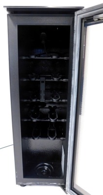 A Eurocave wine cooler, in black, with a glass door, serial number 1001399737, 84cm high, 29.5cm wide, 46cm deep.  - 2