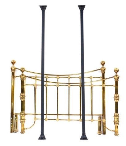 A Victorian style brass double bed frame, comprising head, foot and two side rails.