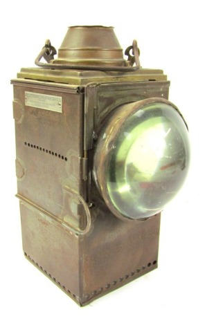 A Lamp Manufacturing and Railway Supplies Ltd London railway lantern, 33cm high.