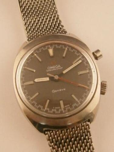 An Omega Chronostop gent's wristwatch with steel strap