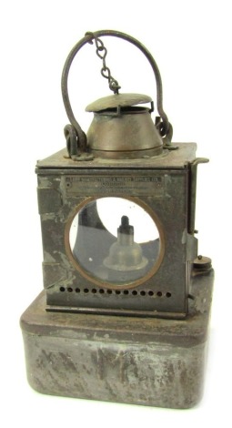 A Lamp Manufacturing and Railway Services Ltd London railway lantern, BR(E), registration number 711205, 30cm high.