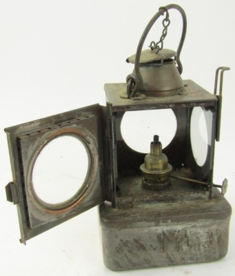 A Lamp Manufacturing and Railway Services Ltd London railway lantern, BR(E), registration number 711205, 30cm high. - 2