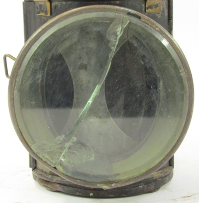 A black painted BR railway lantern, 29cm high. - 3