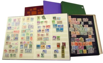 Five albums containing world stamps, to include Netherlands, Canada, America, Malawi, Ghana, Botswana, Yugoslavia, etc.