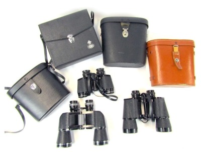 Various binoculars, to include Zenith 10x50 field binoculars, Boots Admiral III 10x50 binoculars, etc. (1 box)