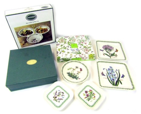 A group of Portmeirion Botanic Garden pattern wares, to include The Holy and The Ivy tribowl, cake slice and pastry forks, various dishes, etc., some boxed.