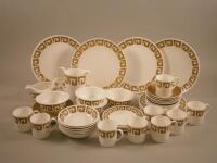 A Wedgwood Susie Cooper designed Old Gold Keystone pattern part dinner and coffee service.