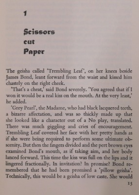 Fleming (Ian). You Only Live Twice, published by Jonathan Cape Ltd, second impression 1964, rare later dust jacket with Fleming in lower position on cover. - 5