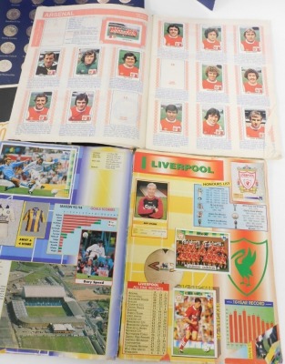 A Minicards Football 79, with some cards, Merlin's Premier League 95 Sticker Collection, Esso Top Team Collection, Kevin Keegan lacking, The Esso Collection of Football Badges, Esso F.A. Cup Centenary Medals 1872-1972, and duplicates. - 3