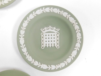 A group of Wedgwood green Jasperware dishes and ashtrays, together with assorted stands. (a quantity) - 4