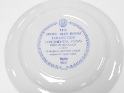 Eight Spode blue and white plates, The Blue Room Collection, comprising Continental Views (x2), Seasons, Portland vase (x2), Warwick vase and Byron groups (x2), together with a Spode perspex display sign. (9) - 3