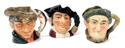 Three Royal Doulton large character jugs, modelled as Mine Host D6468, Owd Mac, and the Poacher D6420.