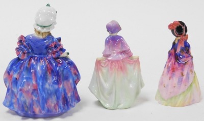 Three Royal Doulton figures, modelled as Claribel, HN1950, Sweet Anne M5, and The Paisley Shawl M4. - 2