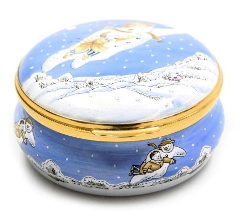 A Crummels enamel box of The Snowman, limited edition 74/1978, for Royal Doulton, boxed with certificate.