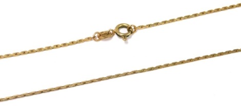 A 9ct gold cable link neckchain, on a bolt ring clasp, 2.6g.