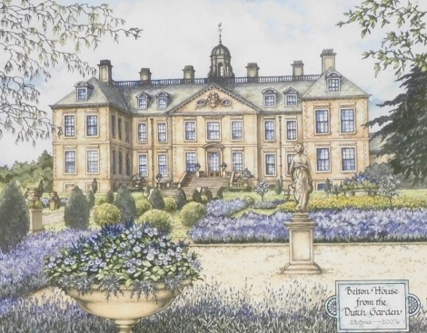 John Grice (British, 20th/21stC). Belton House from the Dutch Garden, limited edition print 8/10, 38.5cm x 48.5cm.