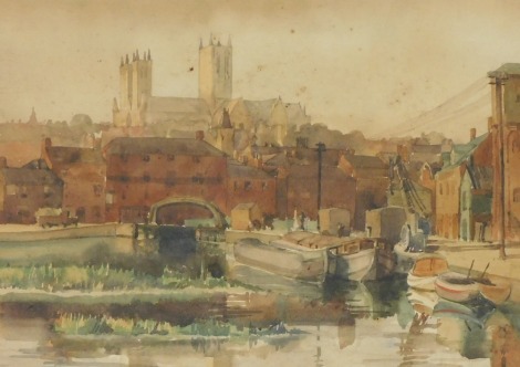 K. Greenstreet (British, 20thC) From Brayford, Lincoln, watercolour, signed, titled, 24.5cm x 33.5cm