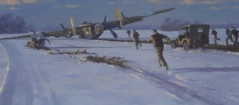 After Keith Woodcock, Safe, limited edition print 106/350, signed by the artist and Col. Robert Vickers, B.24.8AF, 37.5cm x 62.5cm.