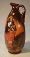 A Doulton Kingsware Whisky flask decorated with "The MacNab