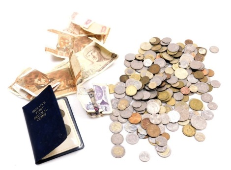 English and World silver coinage, together with French and Greek banknotes, and Britain's First decimal coins. (a quantity)