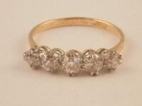 A five stone set diamond ring