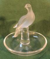 A Lalique glass pin tray