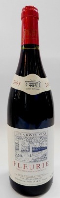 Eight bottles of Les Vignes Vial Fleurie 2005. - 2