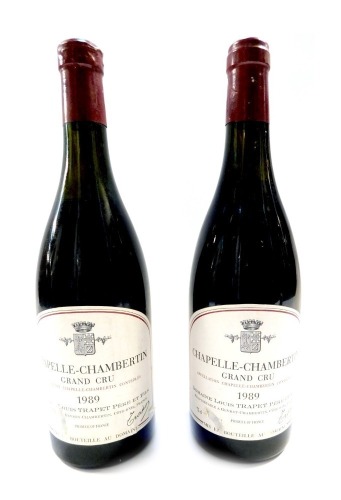 Two bottles of Chapelle-Chambertin Grand Cru Louis Trapet 1989.