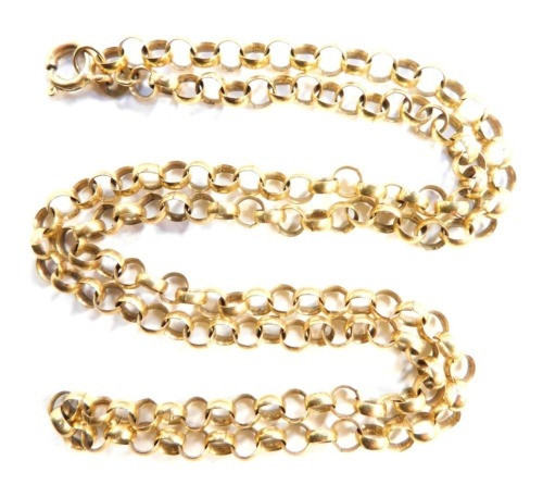 A 9ct gold belcher necklace, 10.7g, 50cm long.