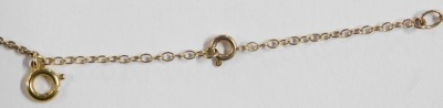A 9ct gold swivel fob seal, with two black onyx and green agate, and fine link necklace, 7.4g all in. - 3