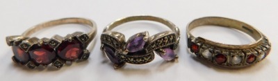 Various silver and other dress rings. (a quantity) - 4