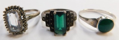 Various silver and other dress rings. (a quantity) - 5