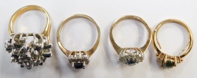 Four costume dress rings. - 2