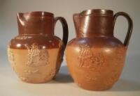 Two Doulton Lambeth stoneware ale jugs