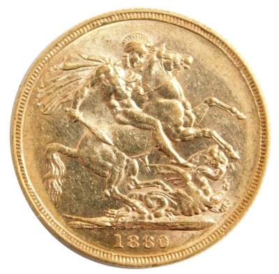 A Victorian full gold sovereign, dated 1880. - 2